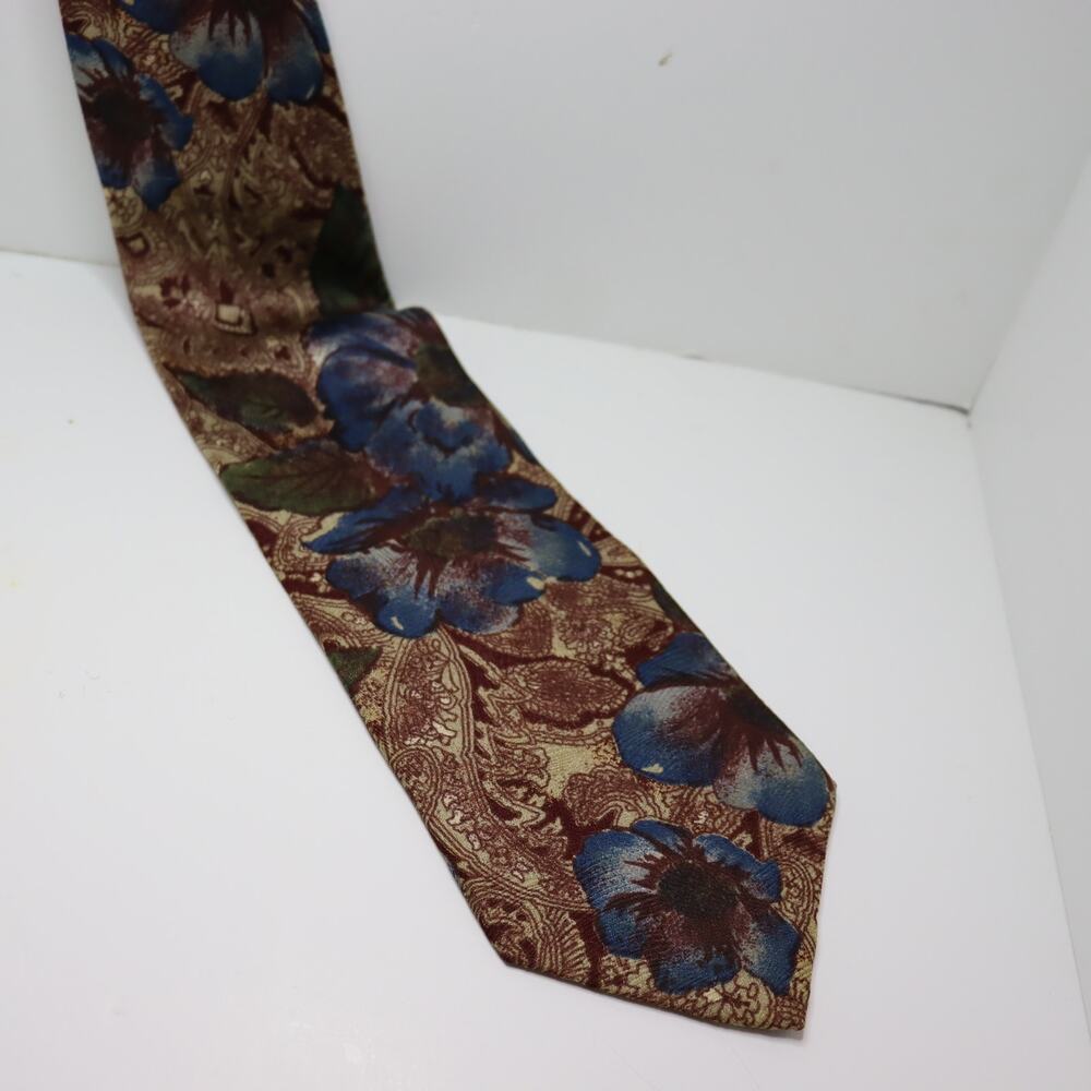 Bugatti Floral Paisley Silk Tie Vintage‎ Luxe Statement 3.5”